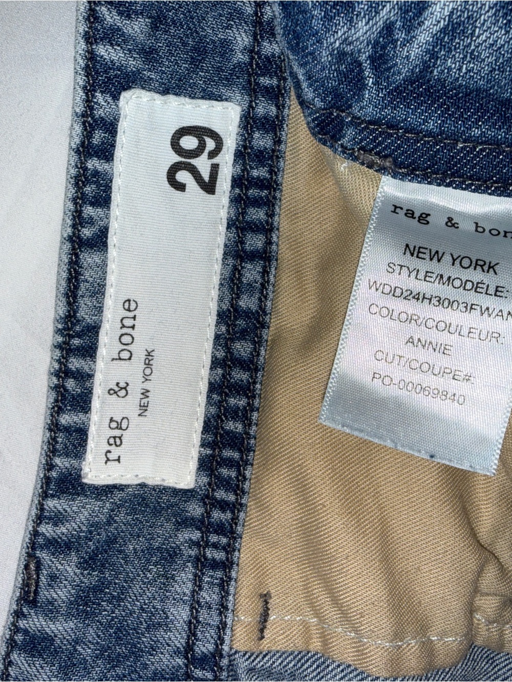 Rag & Bone Featherweight Wide-Leg Jeans - Size 29 - Picture 3 of 6
